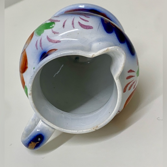 19th Century Antique Gaudy Welsh Ironstone Grape Pattern Miniature Pitcher Jug - Picture 6 of 16